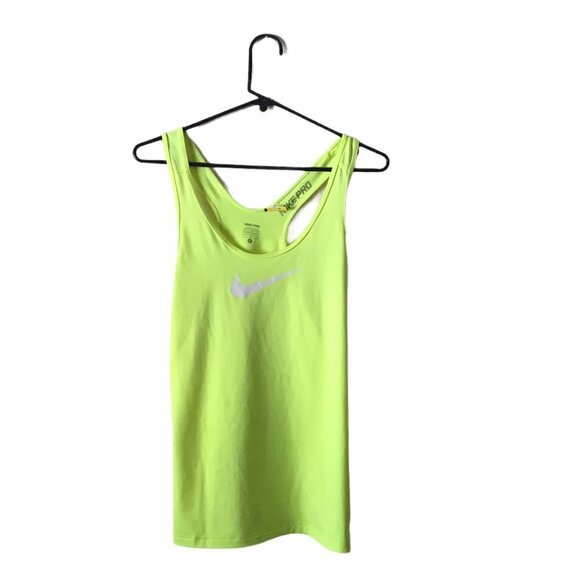 Nike Pro Lime Green Activewear Sleeveless Top - Picture 1 of 10
